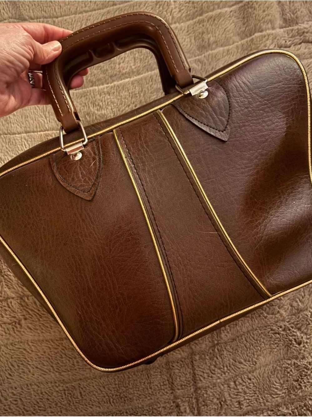 Classic Brown Bowling Bag